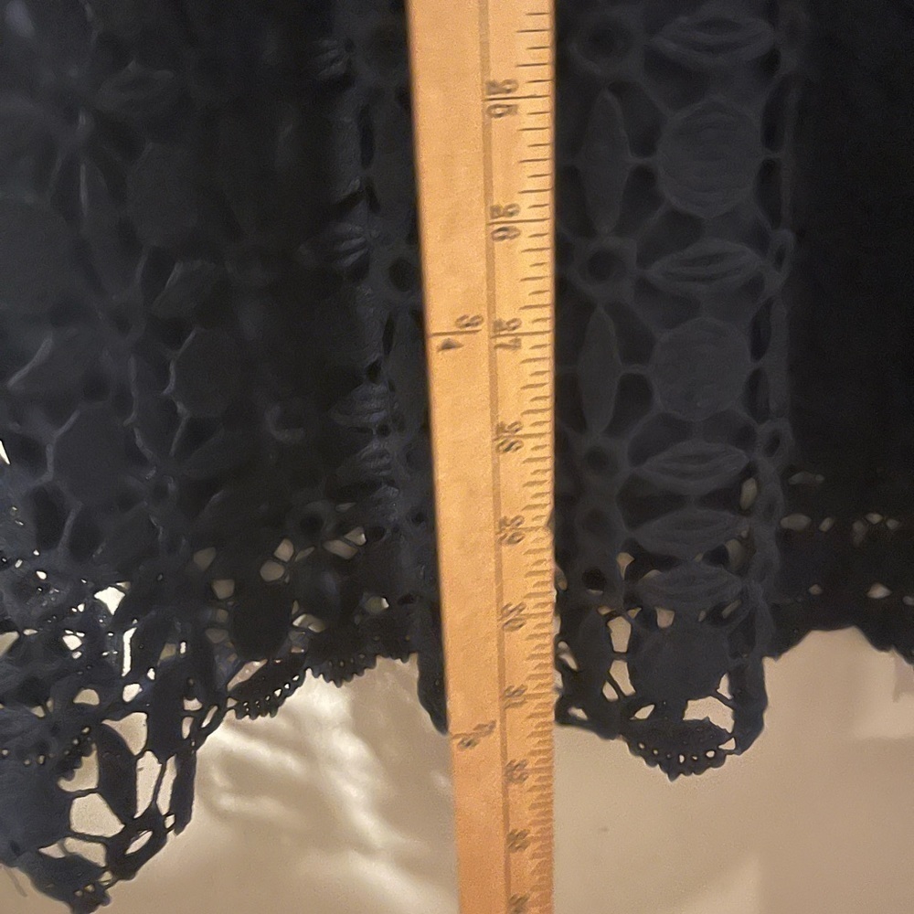 Monteau Lace Dress Navy Blue Lined Size Small - Picture 4 of 6